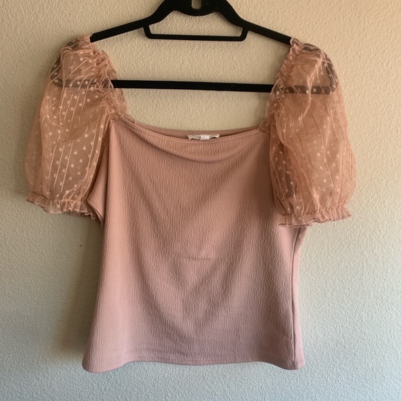 Pink Puff Sleeve Top - Picture 3 of 3